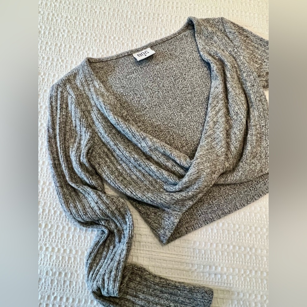 BDG Heathered Gray V-Neck Sweater